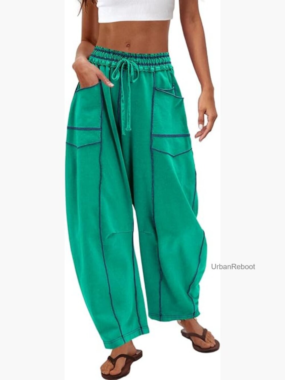 High Waisted Wide Leg Sweatpants Drawstring Lounge Baggy Pants
